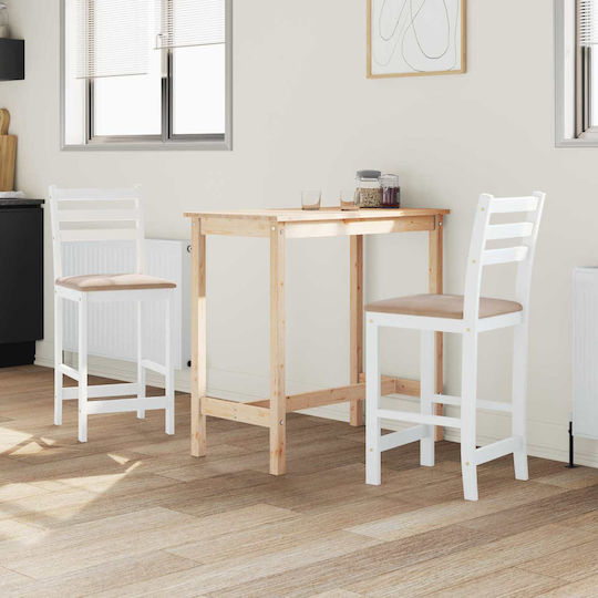 Chairs Dining Room 40x47.5x99.5cm 2pcs White