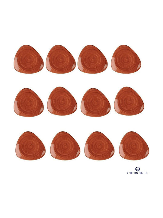 Churchill 1795 Plate Shallow Triangle made of Porcelain Orange 28.5cm 12pcs