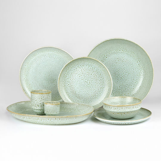 Butlers Tavira Teller Nudeln Keramik Grün mit Durchmesser 23cm