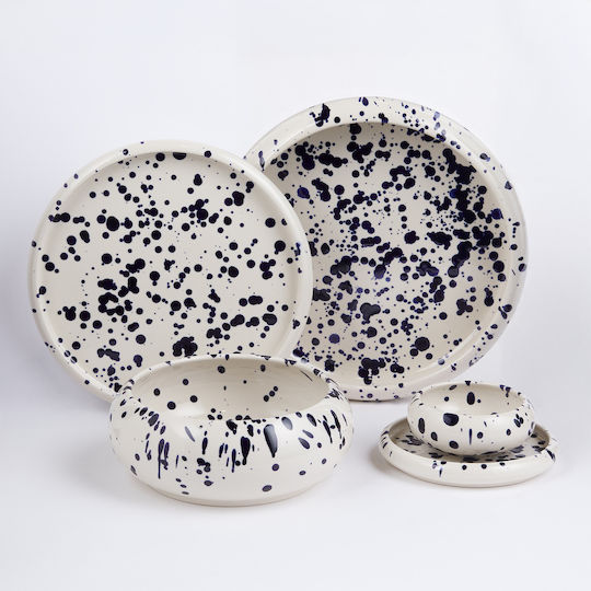 Butlers Boogy Splash Serving Bowl Round Ceramic Blue with Diameter 16cm