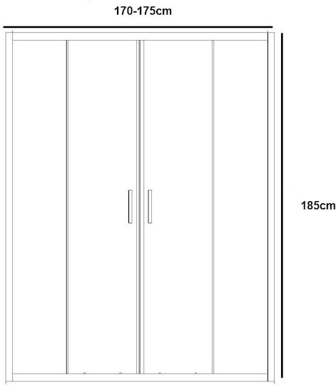 Piccadilly Cabinet Duș cu Glisare Ușă 170-175x185cm Sticlă transparentă Chrome