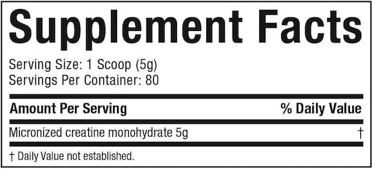 MuscleTech Platinum 100% Creatine Micronized Μονοϋδρική Κρεατίνη Unflavoured 400gr