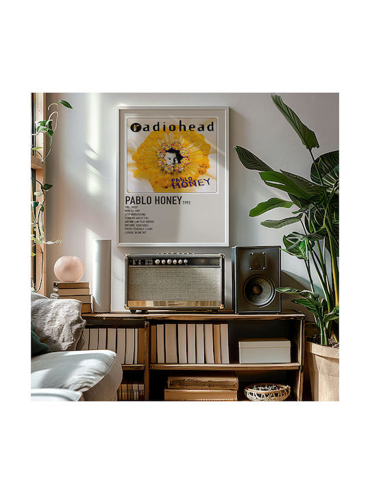Music Poster Pablo Honey Radiohead Ms533 30cm X 40cm Frame Natural Wood Beige