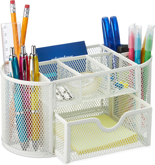 Pen Pencil Holder Relaxdays White
