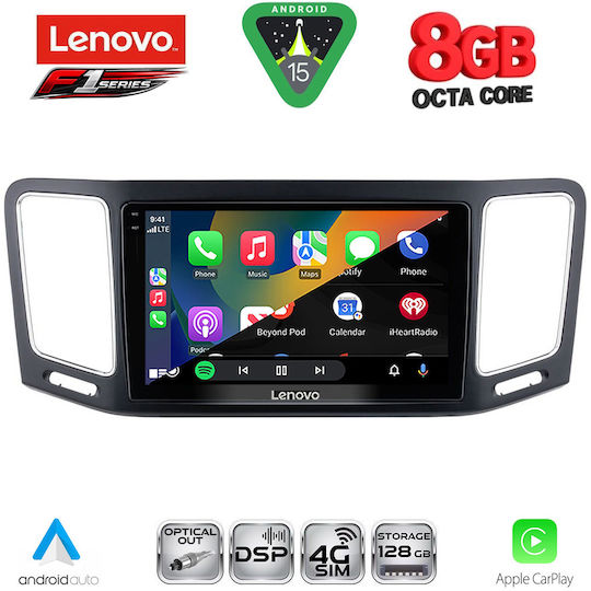 Lenovo Ηχοσύστημα Αυτοκινήτου για Volkswagen Sharan 2011-2023 (Bluetooth/USB/WiFi/GPS/Apple-Carplay/Android-Auto) με Οθόνη Αφής 9"
