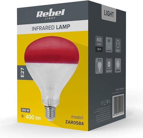 Лампа Инфрачервена За Пилета E27 R125 250w Rebel