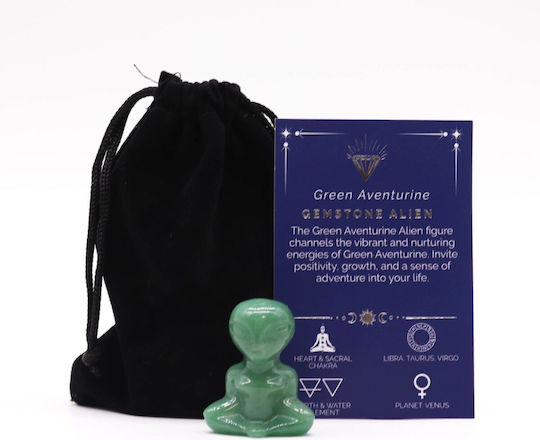 Gemstone Alien Figure Extraterrestrial Green Aventurine 4cm Gemstone Alien Figure Extraterrestrial Green Aventurine 4cm