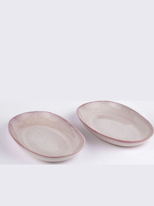 Butlers Tavira Servierplatte Oval Keramik Rosa 36cm