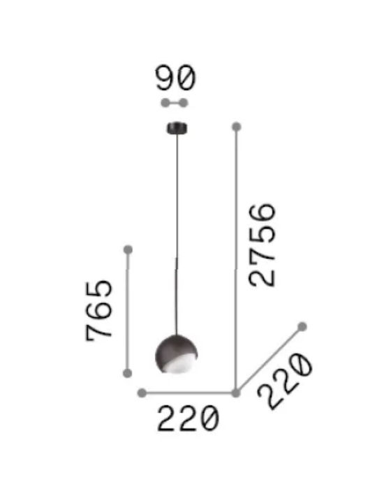 Ideal Lux Κρεμαστό Φωτιστικό 22x22εκ.