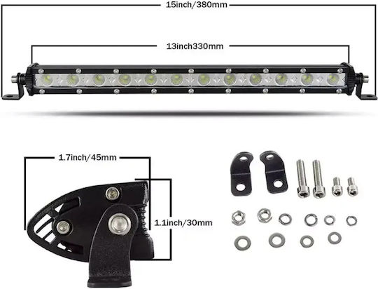 Led Super Slim Aδιάβροχος Προβολέας 12 Optonic Led Κατευθυντικός 6000lm-12/24volt 2τμχ Tc-314