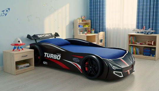 Turbo Kinderbett Kinderbetten Einzeln Schwarz für Matratze x