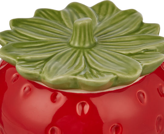 Butlers Strawberry Βάζο Γενικής Χρήσης με Καπάκι Κεραμικό Κόκκινο 13x13x13cm