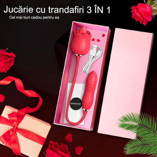 Women's Vibrator Clitoral Nipple Stimulation 10 Licking Vibrating Modes 2 Suction Modes Waterproof Red