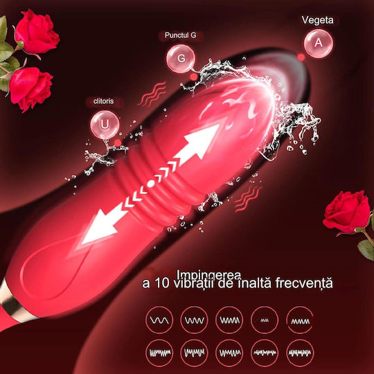 Women's Vibrator Clitoral Nipple Stimulation 10 Licking Vibrating Modes 2 Suction Modes Waterproof Red