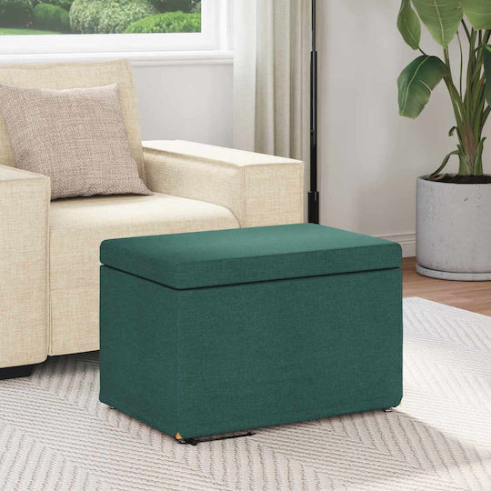 Taburet De Bucătărie Tapițat Cu Țesătură Verde Închis 61x41x40cm