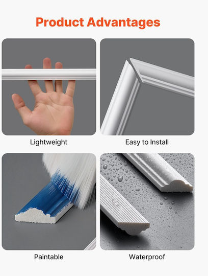 3D Wall Panels Adhesive Paintable White 51x51cm 12 Pieces