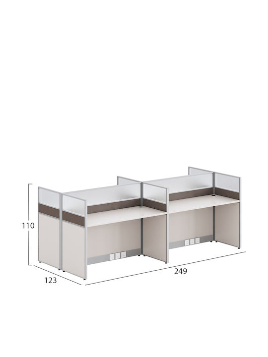 Schreibtisch Newline Holz cream 249x123x110cm