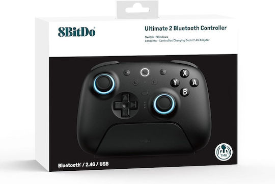 8Bitdo Ultimate 2 Ασύρματο Gamepad για PC / Switch Μαύρο