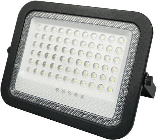 Lightex Waterproof Solar LED Flood Light 20W Cold White 6500K with Photocell and Remote Control IP66