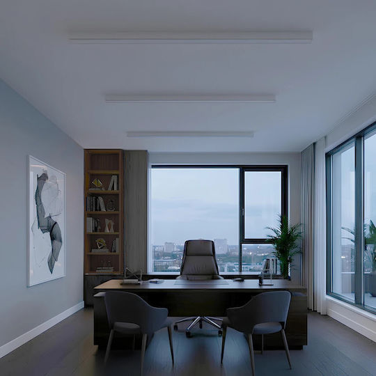 Kelvo Orion Klv-101-0363-v2 Linear Ceiling LED Light 72w 7200lm 120° AC 220-240v IP20 Adjustable White CCT Remote Control 2700k to 6000k Dimmable Lumileds SMD Chip Matte White L120 x W5 x H7.5cm 3 Years Warranty