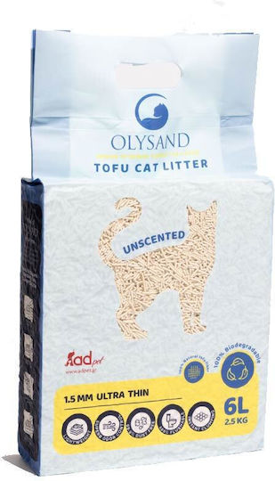 Olysand Φυτική Άμμος Γάτας Tofu Ψιλόκοκκη με Άρωμα Φρεσκάδας 6lt