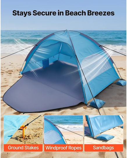 Vevor Strandszene für 3 Personen Blau