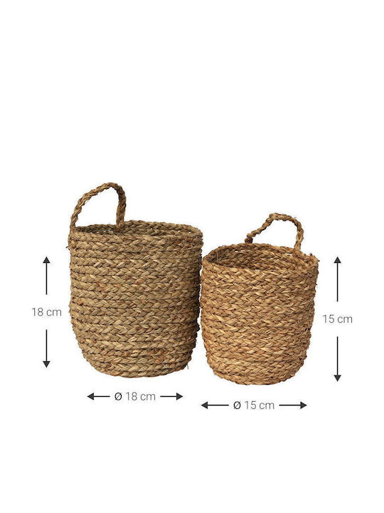 Polihome Dekorative Körb Rattan Braune 15x15cm