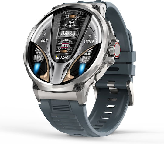 North Edge V69 Titanium 52mm Smartwatch Cu Pulsometru (Gri - Large)
