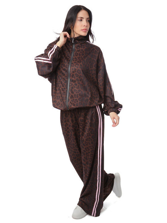 Set Palazzo Jacket Animal Print Stripes