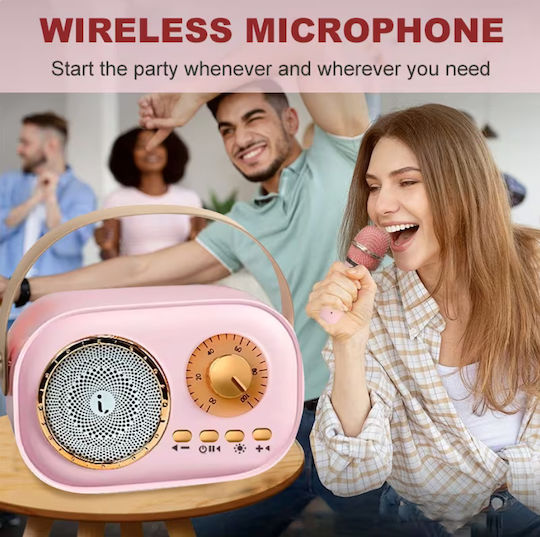Ηχείο Karaoke με Ασύρματα Μικρόφωνα και Εφέ Φωτισμού C30 Pro C30Pro-Beige Χρυσό