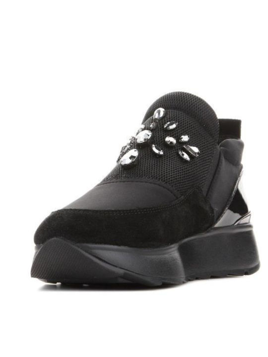 D Gendry Γυναικεία Slip-On Δερμάτινα Μαύρα