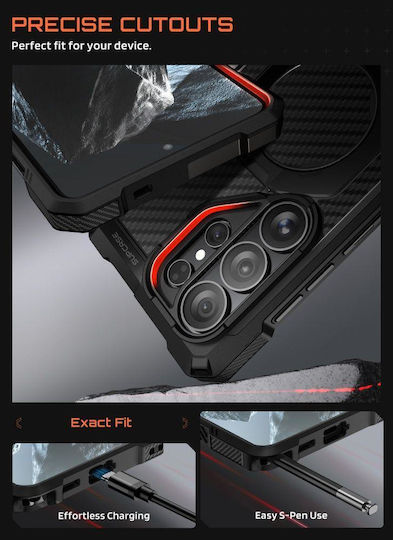 Supcase Unicorn Beetle Grip Mag Back Cover Aramid Fiber Silicone Plastic Black for Galaxy S26 Ultra