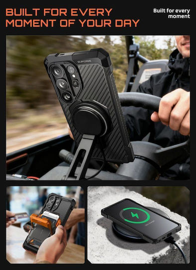Supcase Unicorn Beetle Grip Mag Back Cover Aramid Fiber Silicone Plastic Black for Galaxy S26 Ultra