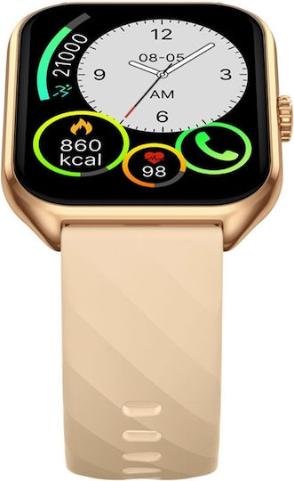 Zeblaze GTS 4 Aluminium 39mm Smartwatch με Παλμογράφο (Χρυσό)