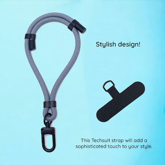 Techsuit Rope Wrist Strap1 Rws1-01 Phones Gunmetal Grey