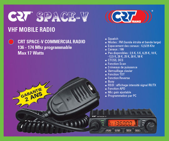 CRT Space-V VHF Αυτοκινήτου 17W με Μονόχρωμη Οθόνη