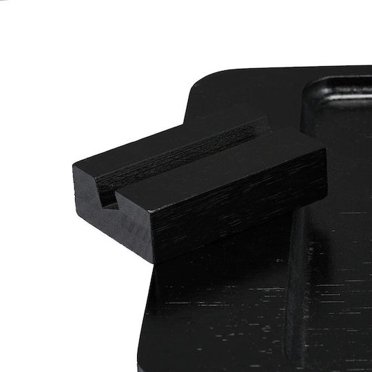 Relaxdays Bambus Dreptunghiular Tavă de Servire din Bamboo în Culoare Negru 10049529 1buc