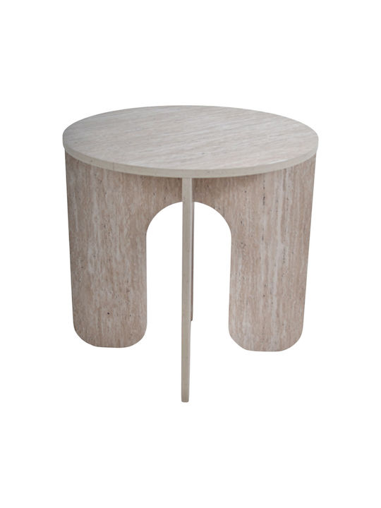 Round Side Coffee Table Beige W50xL50xH50cm