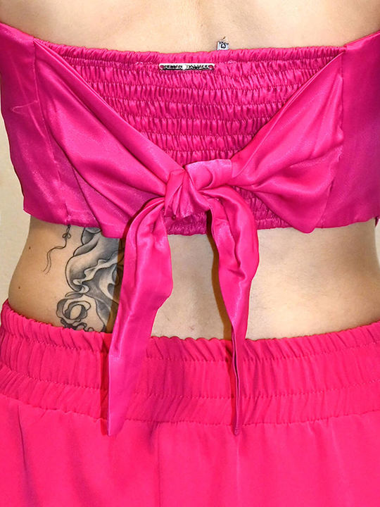 Γυναικεία Μπλούζα Σατέν Ντραπέ Pink