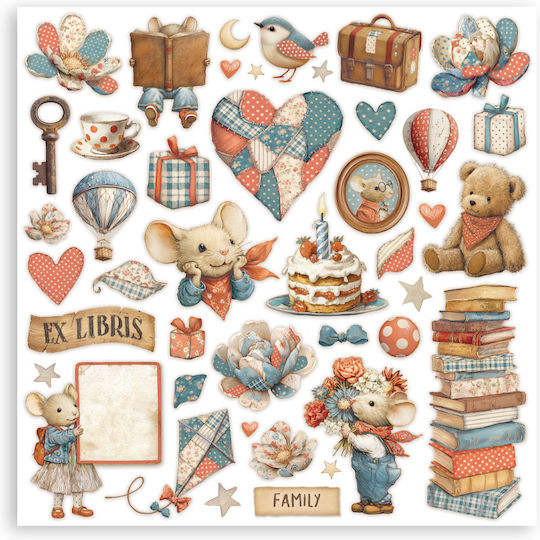 Хартиени Скрапбукинг Листа 10 Бройки 30.5×30.5см Stamperia Family