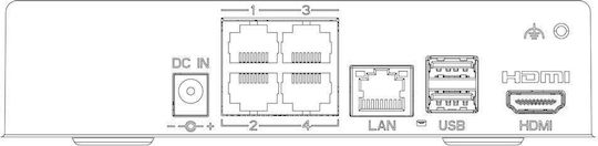 TVT TD-3004H1-4P-A1L Καταγραφικό NVR 4 Καναλιών με Ανάλυση 4K