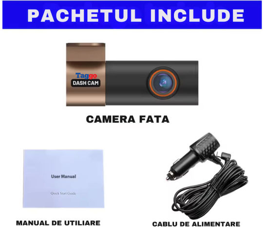 Taggo 1440P Windshield Car DVR with Adhesive Tape