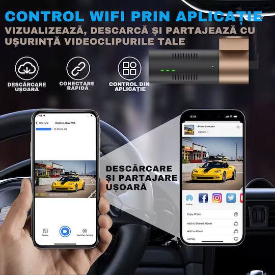 Taggo 1440P Windshield Car DVR with Adhesive Tape