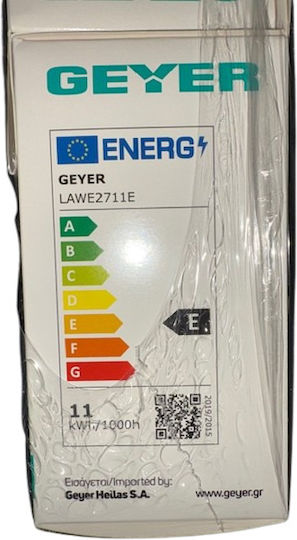 Geyer Λάμπα LED 11W για Ντουί E27 και Σχήμα A60 Θερμό Λευκό 1250lm
