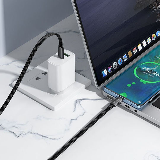 Hoco Равен USB 2.0 Кабел USB-C мъжки - USB-C мъжки 60W Черен 1м (HOC-671682)