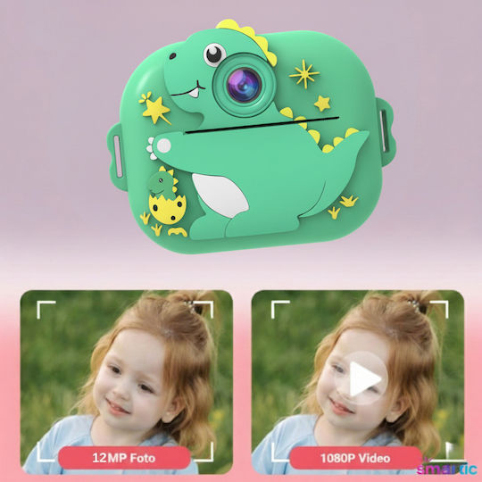 Smartic Cameră Pentru Copii Hd 1080p Rezoluție Baterie 1100mah Ecran 2.4 Inch Card Memorie 32 Gb Funcție Imprimare Instant 4 Jocuri 4 Role Imprimare Mp3 Mod Selfie 6 Markere