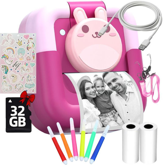 Cameră Pentru Copii Smartic Ultra Hd Rezoluție 2.5k Baterie 1200mah Ecran 2.4 Inch Card Memorie 32 Gb Funcție Imprimare Instantă 3 Jocuri Incorporate 2 Role Imprimare Mp3 Mod Selfie