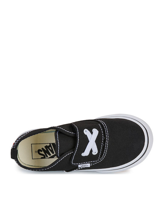 Authentic Elastic Kids Sneakers with Hoop & Loop Closure Black