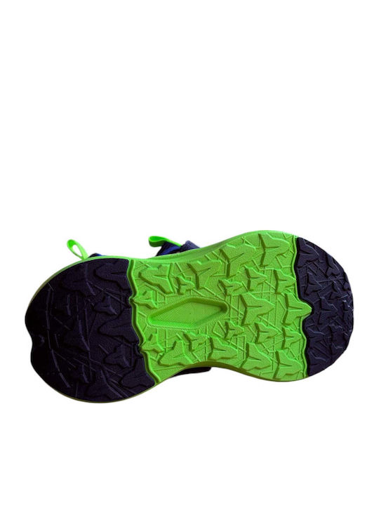 Kids Sneakers Anatomic with Hoop & Loop Closure and Blue Lights