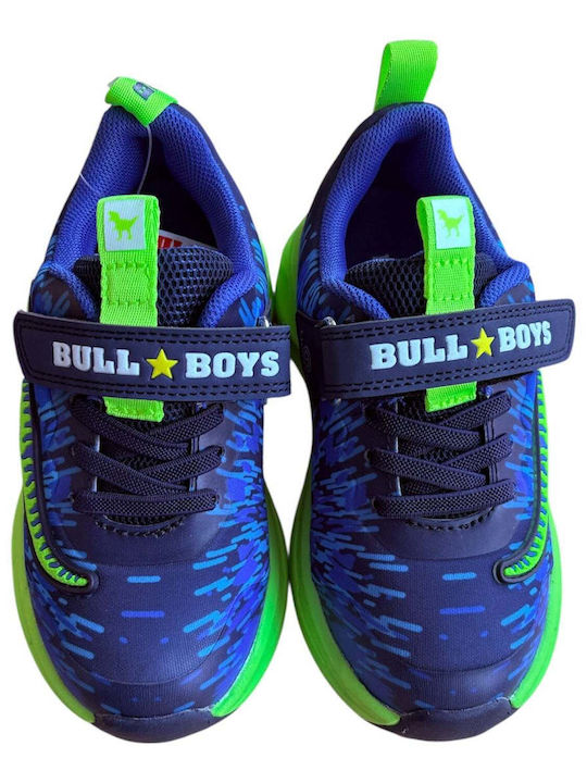 Kids Sneakers Anatomic with Hoop & Loop Closure and Blue Lights